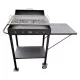 Gratar pentru friptura, cu capac folosibil si pe post de afumatoare cu fum cald cu grilaj din inox reglabil pe inaltimeGratar confectionat pe structura din otel rezistent cu roti si maner, Confectii Metalice Gratar metalic 600x400x3 mm BIM LONG LIFE cu capac GRILAJ DIN INOX - Confectii Metalice
