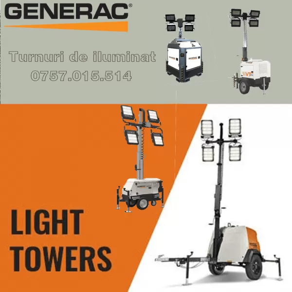 Turn de iluminat LT MT2 G P4500 4x185W Led LIGHT TOWER GENERAC - Turnuri de iluminat Light Towers