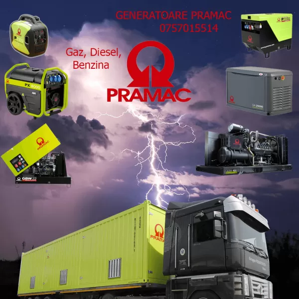 Generator pe benzina Pramac E4000 cu kit de transport inclus - Generatoare Pramac