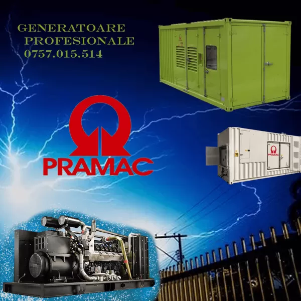 Generator de curent diesel monofazat insonorizat cu panou de automatizare inclus P11000 10.8 Kva 10 Kw - Generatoare Pramac
