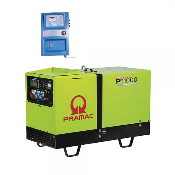 Generator de curent diesel trifazat insonorizat cu panou de automatizare inclus P11000 10.8 Kva 8.6 Kw - Generatoare Pramac