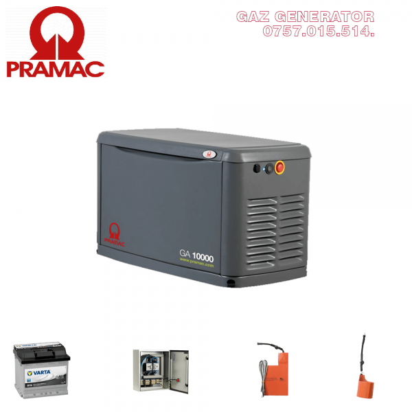 Generator de curent pe gaz cu automatizare 10 Kva generator electric pe gaz metan 10Kw - Generatoare Pramac