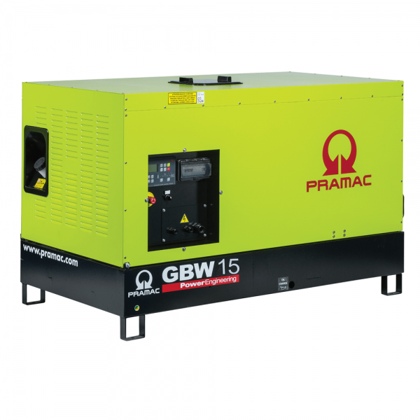 Generator electric automat Diesel Pramac GBW 15YFolosit pentru uz general, generatorul diesel Pramac, face parte din seria generatoarelor profesionale carcasate, in care te poti baza cu toata increderea, aceasta serie GBW, de generatoare, produsa de Prama Generator trifazat Diesel Pramac cu panou manual GBW15Y - Generatoare Pramac