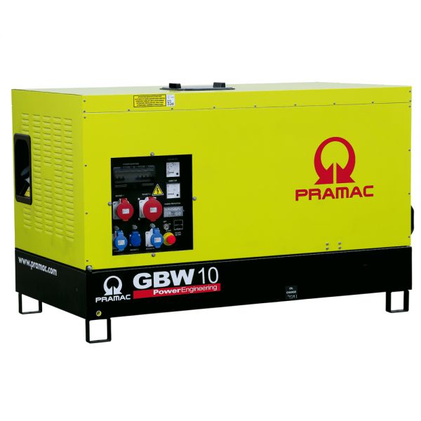 Generator electric automat Diesel Pramac GBW 10PFolosit pentru uz general, generatorul diesel Pramac, face parte din seria generatoarelor profesionale carcasate, in care te poti baza cu toata increderea, aceasta serie GBW, de generatoare, produsa de Prama Generator trifazat Diesel Pramac GBW10Y - Generatoare Pramac